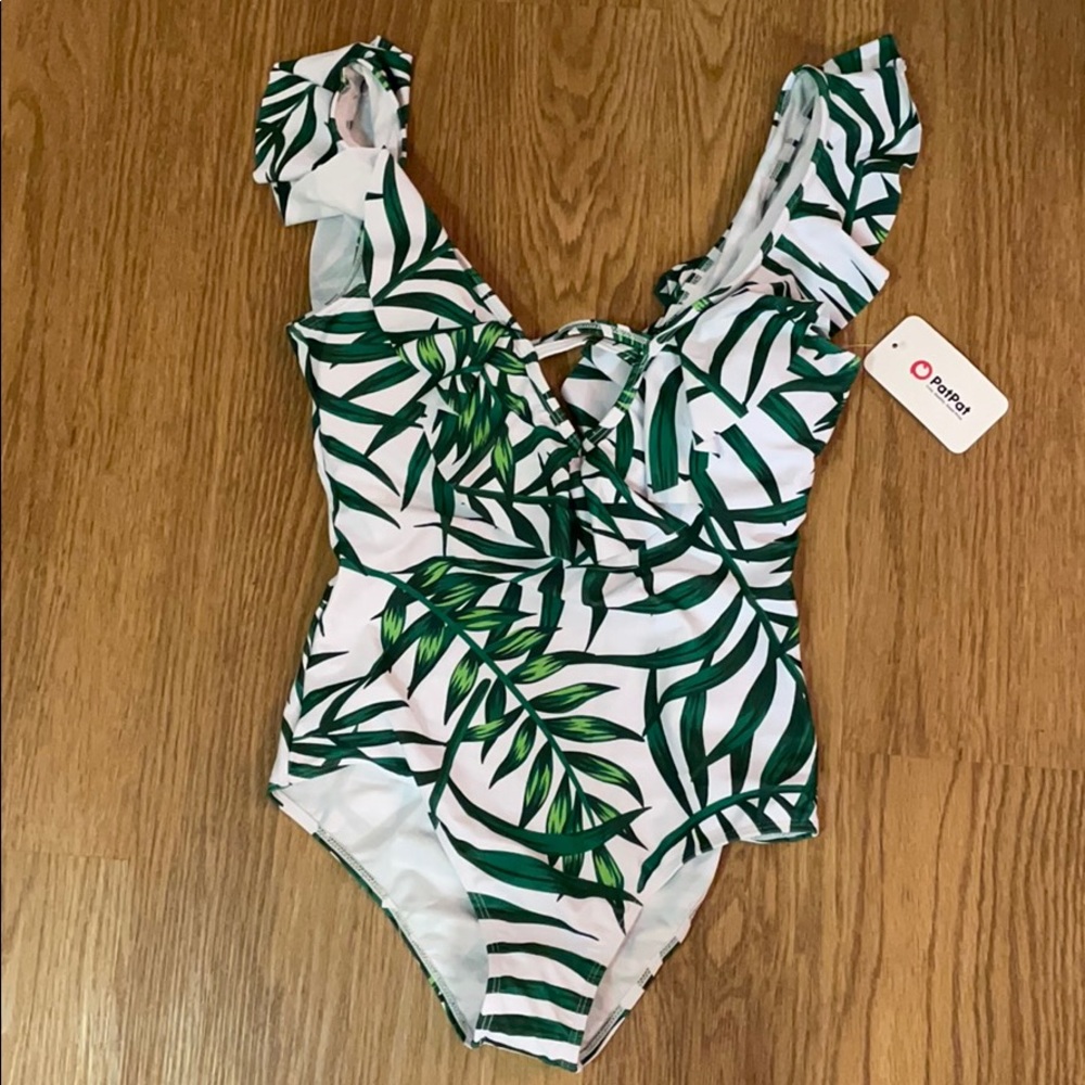 NWT PatPat tropical swimsuit ruffles Medium